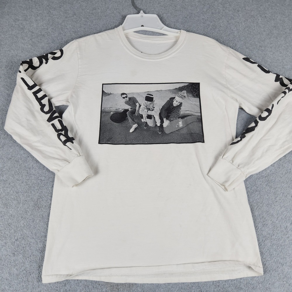 Adidas T-Shirt Mens Small Beige Beastie Boys 2018 Book Tour Graphic Long Sleeve